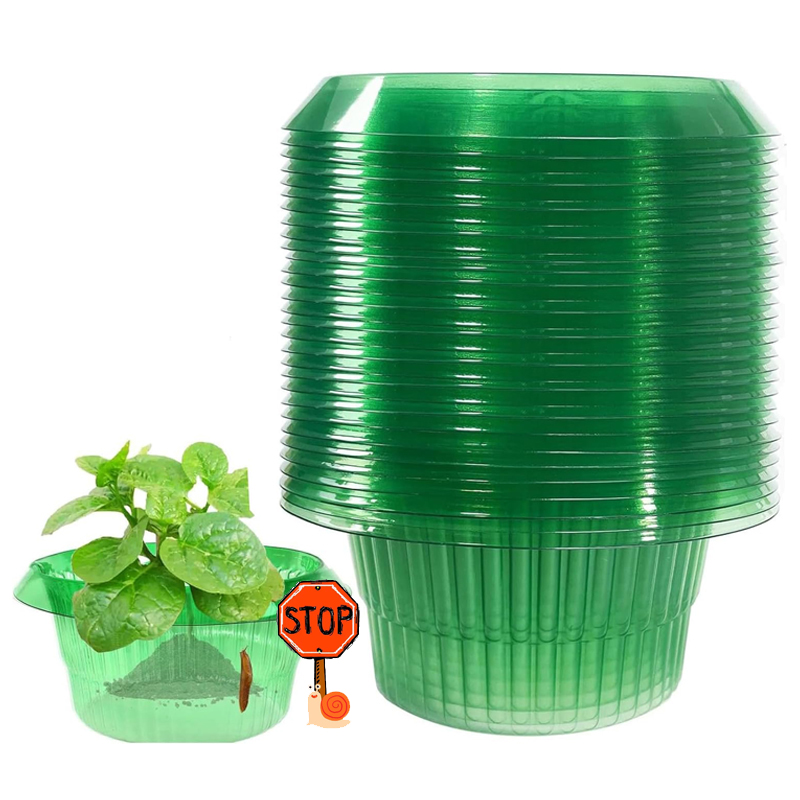 Gardening Tools Green - 5-25Pcs Plants Slug Protection Rings Green