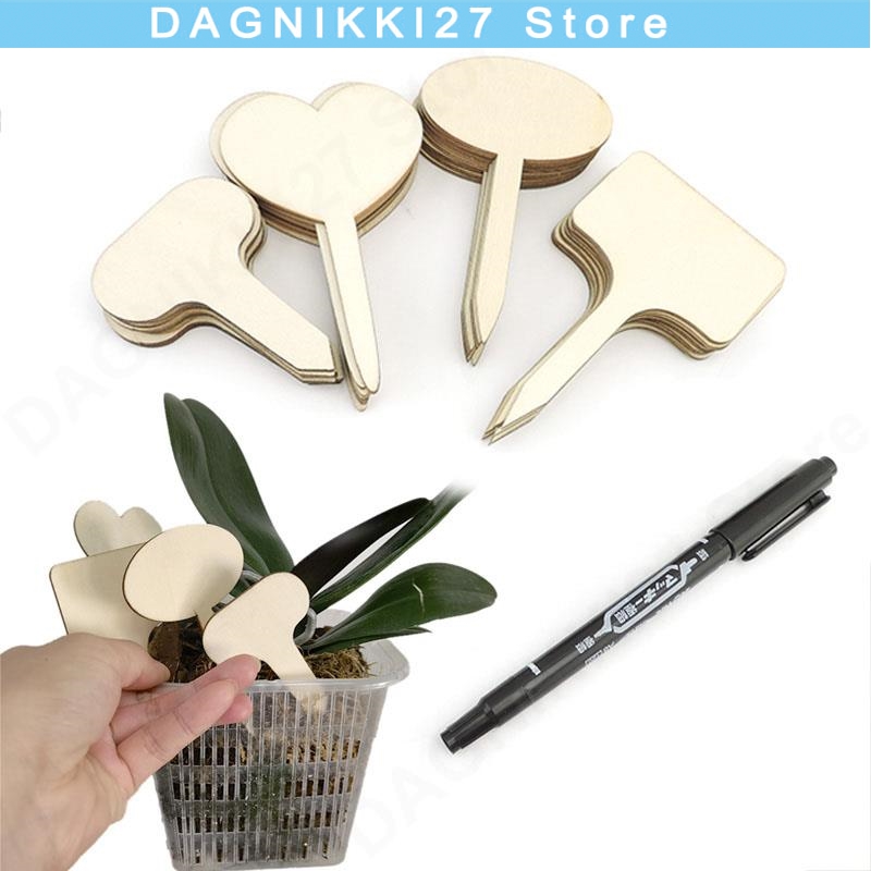 Gardening Tools Wooden - 10x T-Type Wooden Plant Labels Eco-Friendly