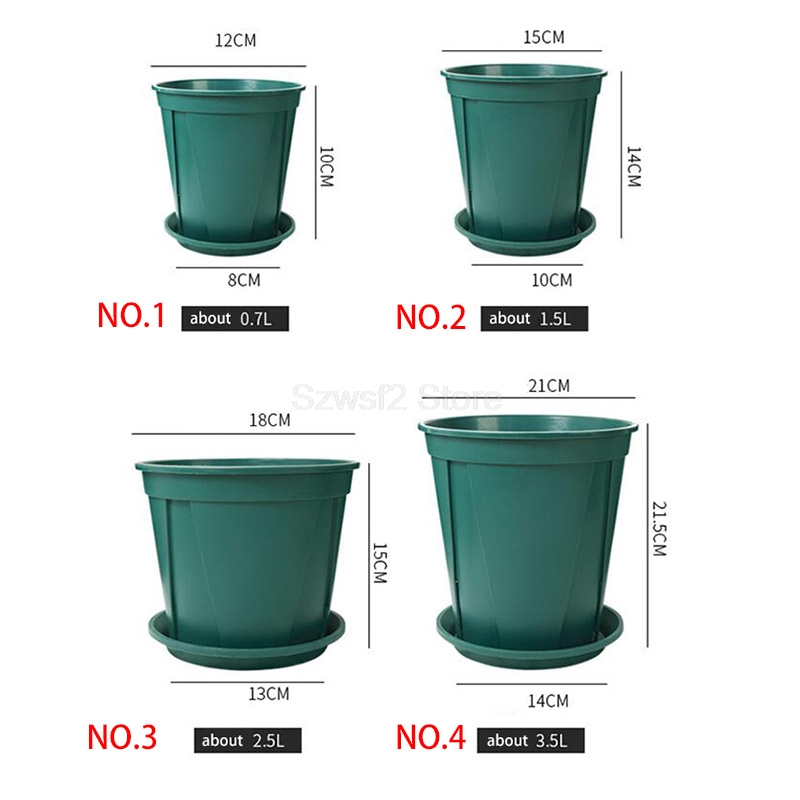 Gardening Tools Green - 5/10pcs Green Plastic Plant Flower Pot