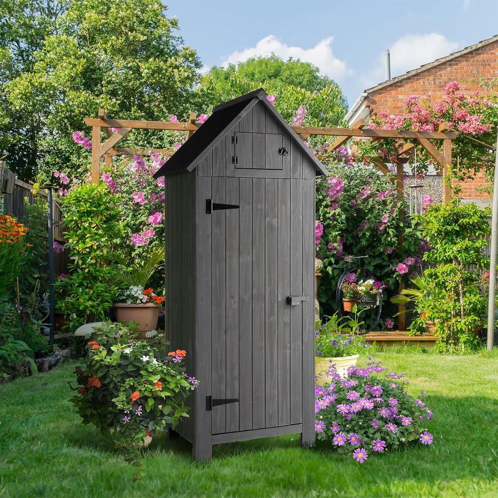 Outdoor Wooden Storage Shed, G - Gardening Tools Wooden recension och pris