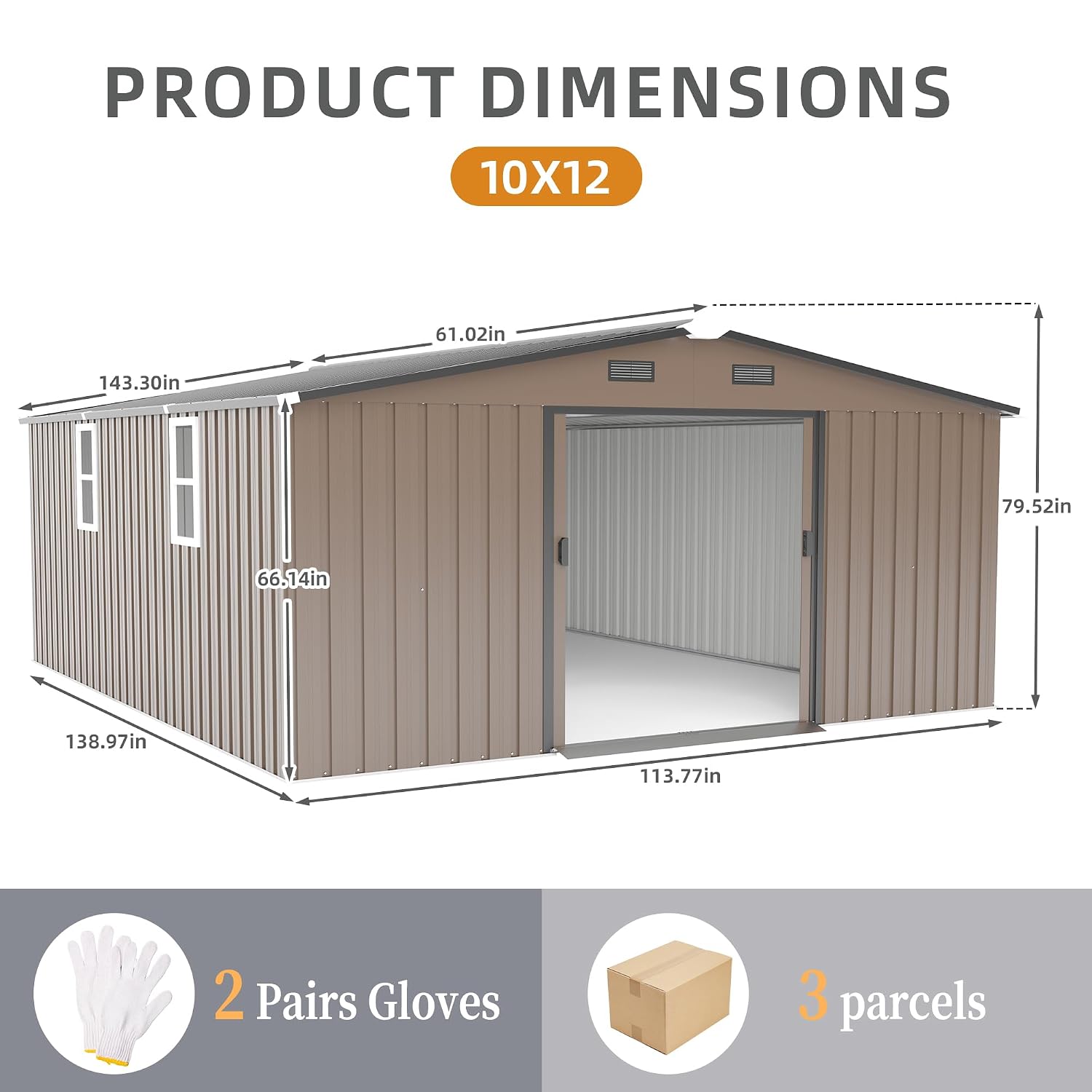 10x12 FT Outdoor Storage Shed, - Gardening Tools In recension och pris