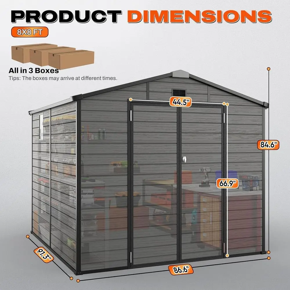 8x8 Outdoor Storage Shed with  - Gardening Tools In recension och pris