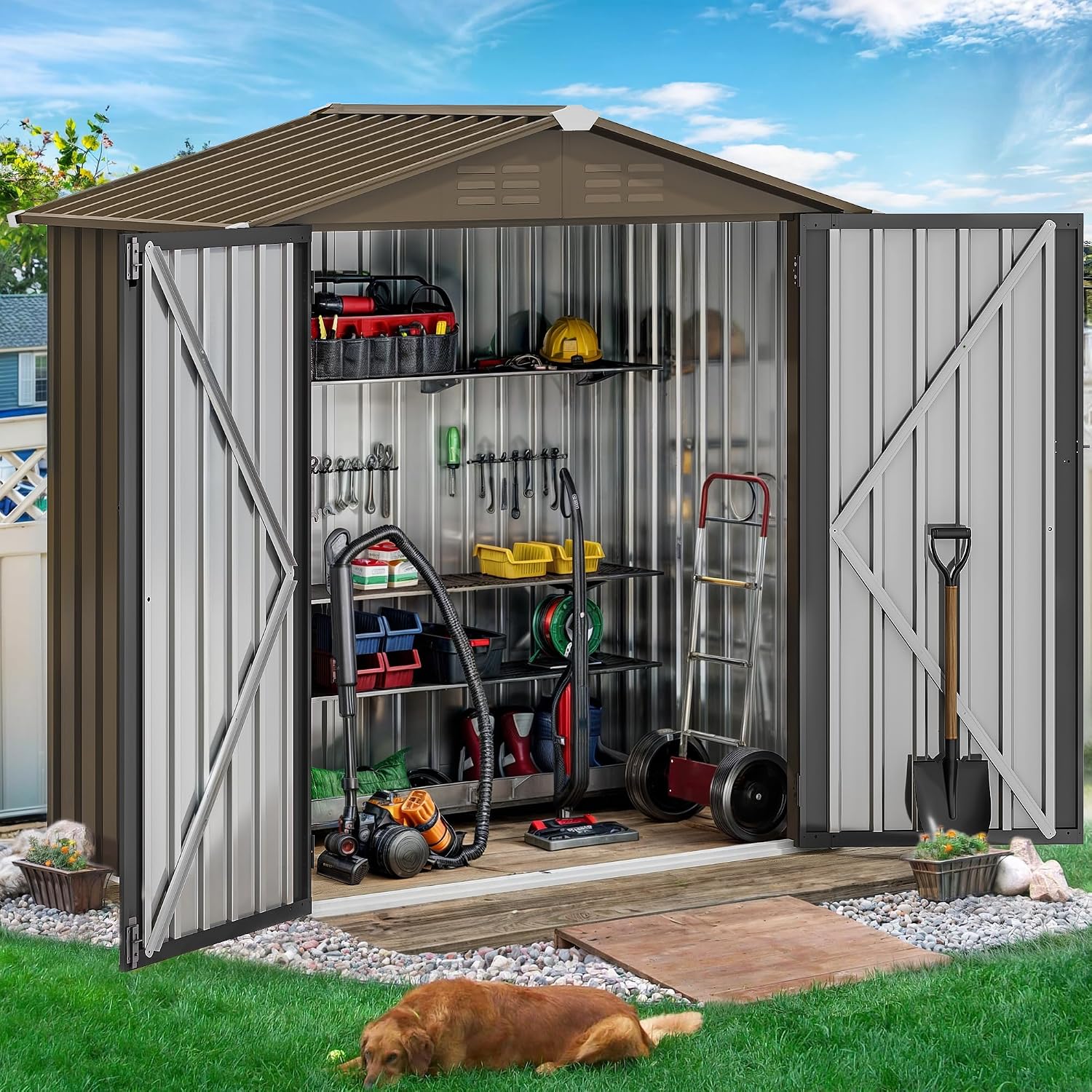 6x4ft Metal Outdoor Storage Sh - Gardening Tools In recension och pris