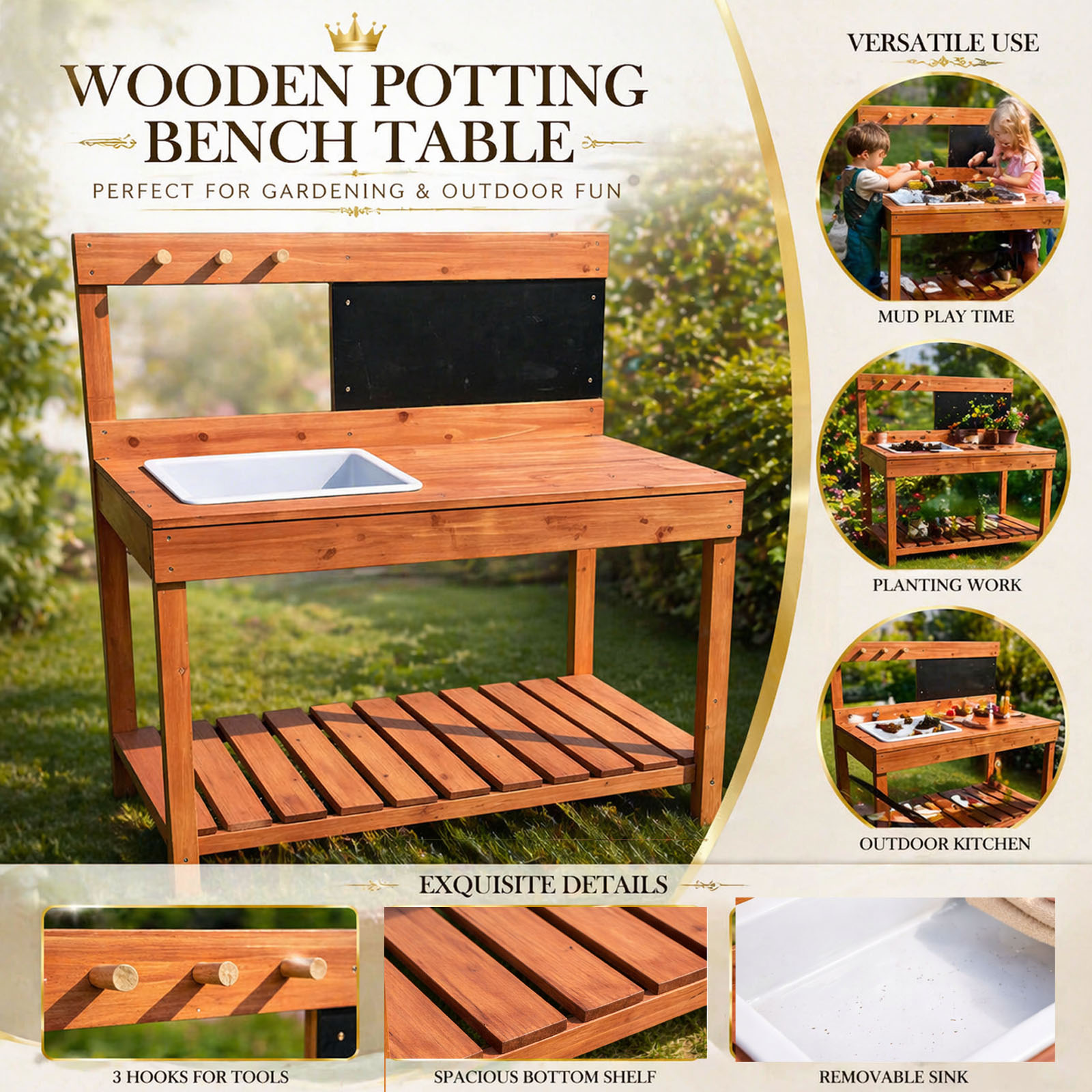 Wooden Potting Benches For Chi - Gardening Tools Wooden recension och pris