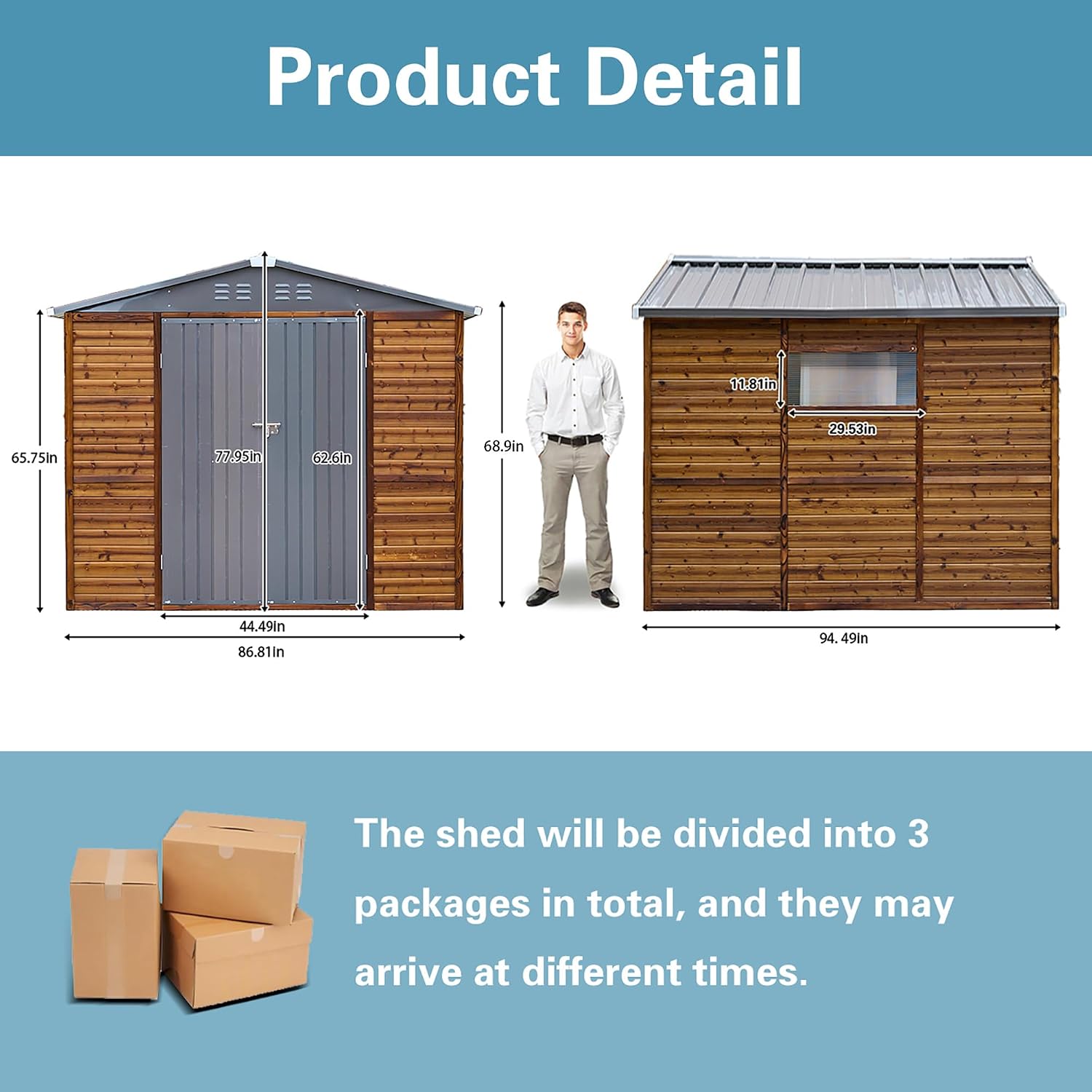8x8 FT Outdoor Wood & Metal St - Gardening Tools In recension och pris