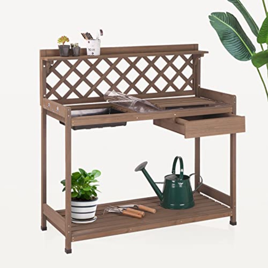 Outdoor Potting Bench For Gard - Gardening Tools Wooden recension och pris