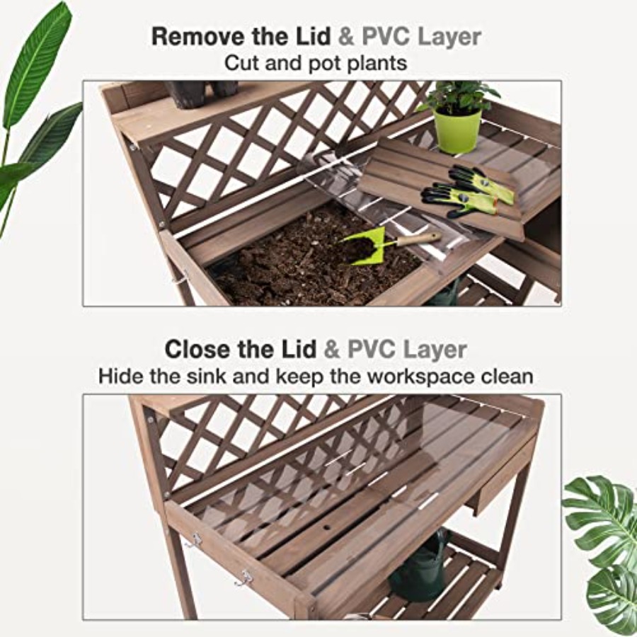 Outdoor Potting Bench For Gard - Gardening Tools Wooden recension och pris