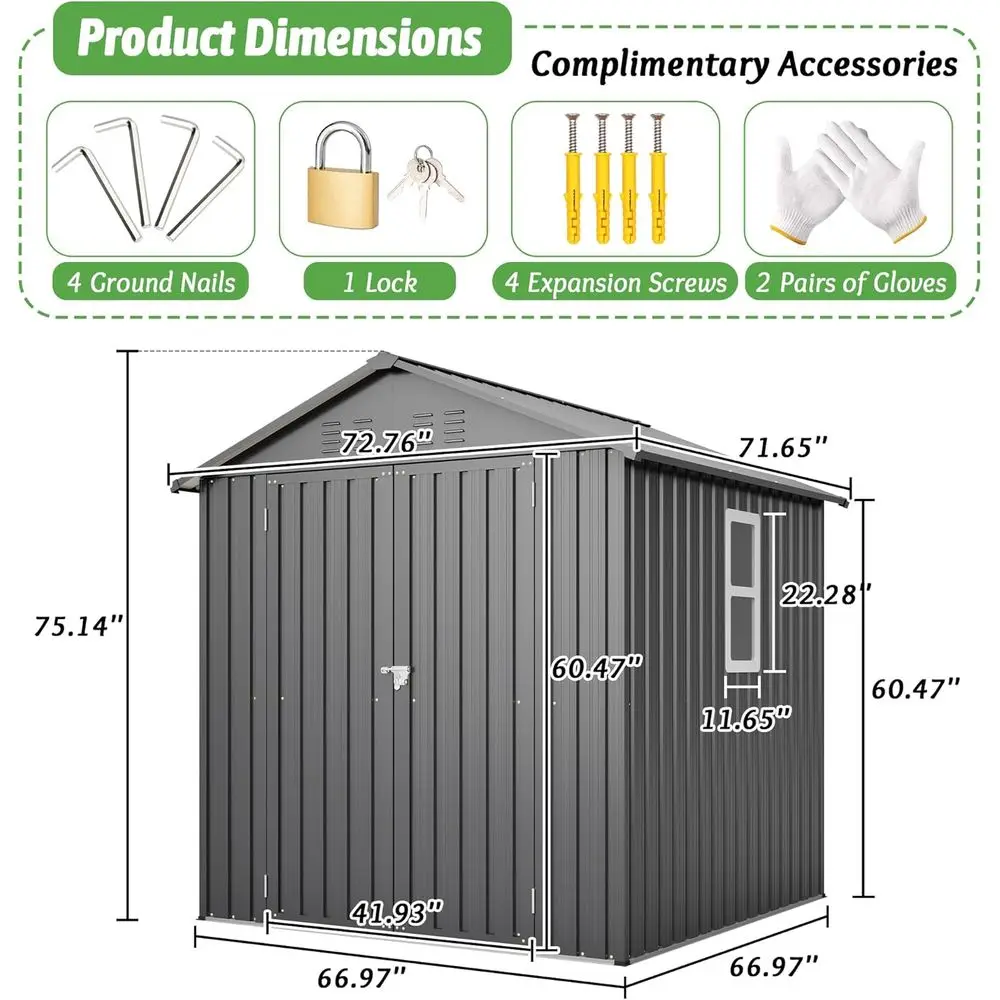 6x6 Galvanized Steel Outdoor S - Gardening Tools In recension och pris